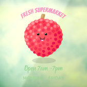 Cute roze lychee cartoon afbeelding raamsticker (Vel 3)