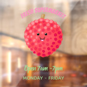 Cute roze lychee cartoon afbeelding raamsticker (Vel 2)