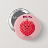 Cute roze lychee cartoon afbeelding ronde button 5,7 cm (Voorkant /achterkant)