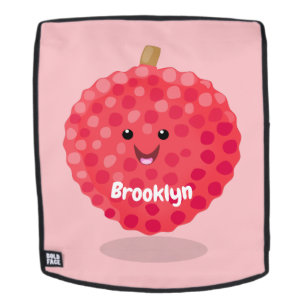 Cute roze lychee cartoon afbeelding rugtassen