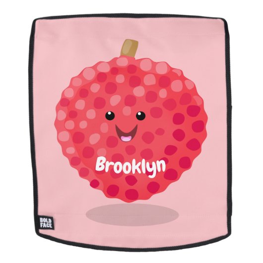 Cute roze lychee cartoon afbeelding rugtassen (Verwijderbaar gezicht)