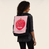Cute roze lychee cartoon afbeelding rugtassen (Gedragen)