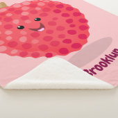 Cute roze lychee cartoon afbeelding sherpa deken (3/4)