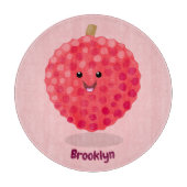 Cute roze lychee cartoon afbeelding snijplank (Voorkant)
