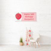 Cute roze lychee cartoon afbeelding spandoek (Insitu)