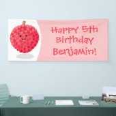 Cute roze lychee cartoon afbeelding spandoek (Beurs)