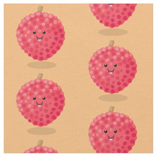 Cute roze lychee cartoon afbeelding stof (Close Up)