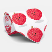 Cute roze lychee cartoon afbeelding stropdas (Opgerold)