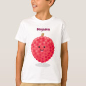 Cute roze lychee cartoon afbeelding t-shirt (Voorkant)