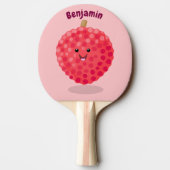 Cute roze lychee cartoon afbeelding tafeltennisbatje (Achterkant)