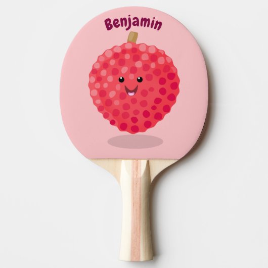 Cute roze lychee cartoon afbeelding tafeltennisbatje (Voorkant)