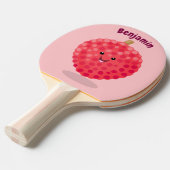 Cute roze lychee cartoon afbeelding tafeltennisbatje (Voorkant Gekanteld)