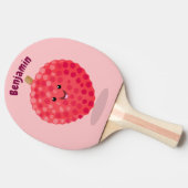 Cute roze lychee cartoon afbeelding tafeltennisbatje (Zijkant)