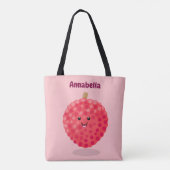 Cute roze lychee cartoon afbeelding tote bag (Achterkant)