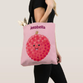 Cute roze lychee cartoon afbeelding tote bag (Dichtbij)