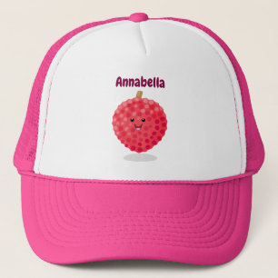 Cute roze lychee cartoon afbeelding trucker pet