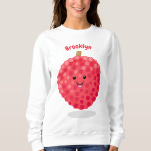 Cute roze lychee cartoon afbeelding trui