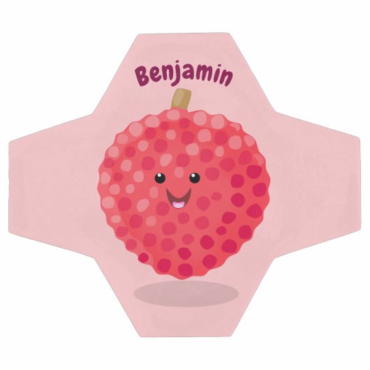 Cute roze lychee cartoon afbeelding voetbal (Enkel)