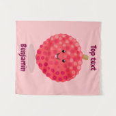 Cute roze lychee cartoon afbeelding wandkleed (Voorkant (horizontaal))