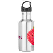 Cute roze lychee cartoon afbeelding waterfles  (Voorkant)