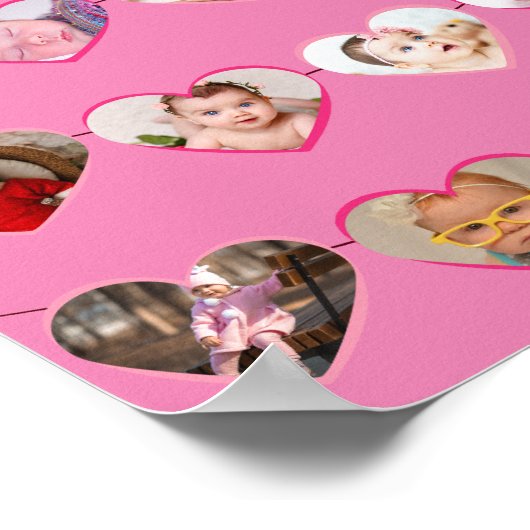 Cute roze maakt mijn eerste jaar foto collage poster (Hoek)