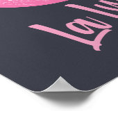 Cute Roze Maan Illustratie Nederlands De Maan Blau Poster (Hoek)