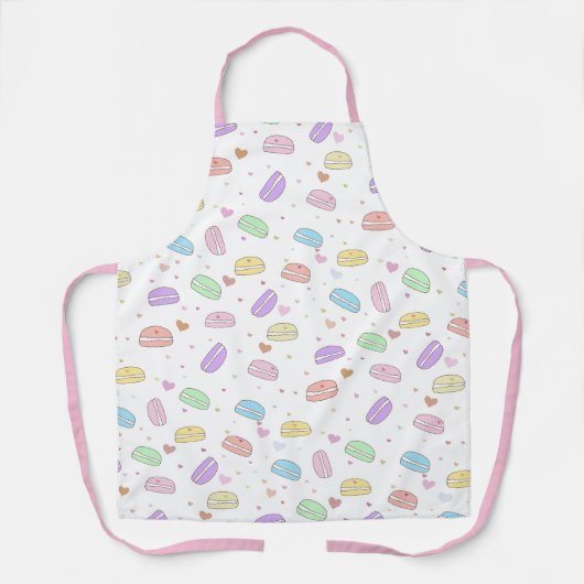 Cute roze macro's Harten All-Over Print Apron Schort (Voorkant)