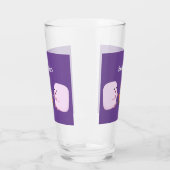 Cute roze marshmallows bij kampvuur cartoon glas (Links)