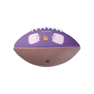 Cute roze marshmallows by kamp fire cartoon american football