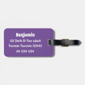 Cute roze marshmallows by kamp fire cartoon bagagelabel (Achterkant horizontaal)