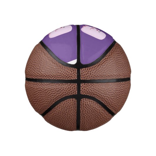 Cute roze marshmallows by kamp fire cartoon basketbal (Rechts)