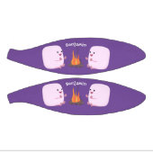 Cute roze marshmallows by kamp fire cartoon basketbal (Panelen)