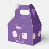 Cute roze marshmallows by kamp fire cartoon bedankdoosjes (Achterkant)