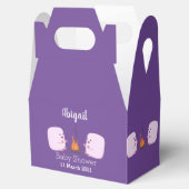 Cute roze marshmallows by kamp fire cartoon bedankdoosjes (Geopend)