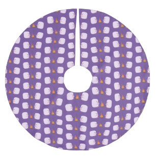 Cute roze marshmallows by kamp fire cartoon kerstboom rok