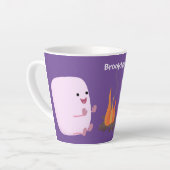Cute roze marshmallows by kamp fire cartoon latte mok (Linkerhoek)