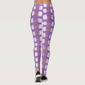 Cute roze marshmallows by kamp fire cartoon leggings (Achterkant)