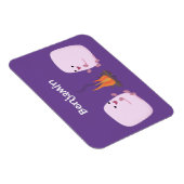 Cute roze marshmallows by kamp fire cartoon magneet (Rechterzijde)