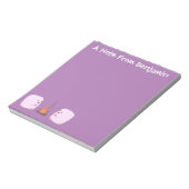 Cute roze marshmallows by kamp fire cartoon notitieblok (Linkerzijde)
