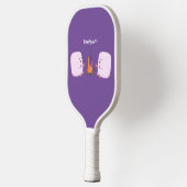 Cute roze marshmallows by kamp fire cartoon pickleball paddle (Links)