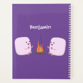 Cute roze marshmallows by kamp fire cartoon planner (Achterkant)