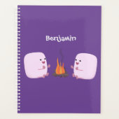 Cute roze marshmallows by kamp fire cartoon planner (Voorkant)