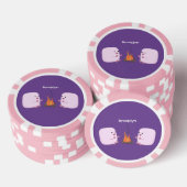 Cute roze marshmallows by kamp fire cartoon poker chips (Opstapeling)