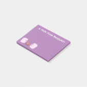 Cute roze marshmallows by kamp fire cartoon post-it® notes (Schuin)