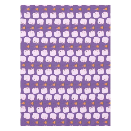 Cute roze marshmallows by kamp fire cartoon tafelkleed (Voorkant)