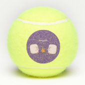 Cute roze marshmallows by kamp fire cartoon tennisballen (Achterkant)