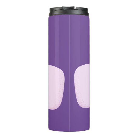 Cute roze marshmallows by kamp fire cartoon thermosbeker (Achterkant)