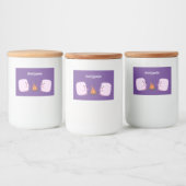 Cute roze marshmallows by kamp fire cartoon voedselcontainer etiket (Flessen)