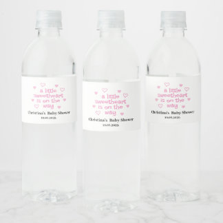 Cute Roze Meisje Baby Shower Waterfles Etiket