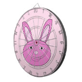 Cute Roze Meisjesachtig Konijn Gezicht Lente Pasen Dartbord (Voorkant Rechts)